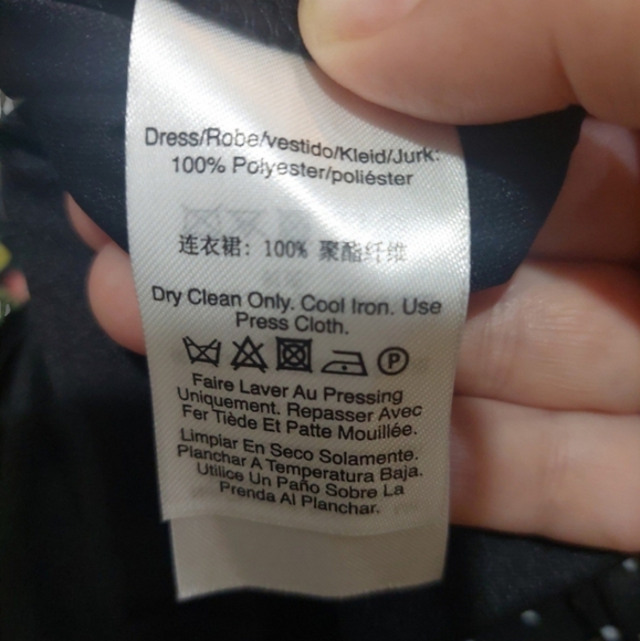 DKNY Black Floral Knee Length Dress size Womans 8 NWT Dark Romantic - Picture 3 of 7